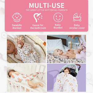 Flauta feliz recién llegados bebé Swaddle regalo <span class=keywords><strong>conjunto</strong></span> recién <span class=keywords><strong>nacido</strong></span> ducha recibir muselina bambú algodón manta <span class=keywords><strong>conjunto</strong></span> - Product Image 6