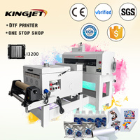 Imprimante DTF Kingjet L1800 A3 30cm pour transfert thermique sur film PET, impression de t-shirts avec agitateur et sécheur, double tête I3200