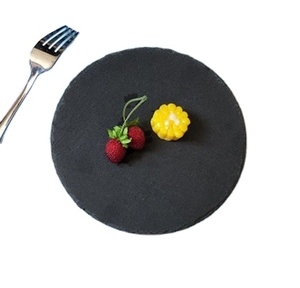 Vaisselle personnalisée bon marché <span class=keywords><strong>plateau</strong></span> en pierre naturelle noire <span class=keywords><strong>plateau</strong></span> à <span class=keywords><strong>fromage</strong></span> assiette ronde en ardoise <span class=keywords><strong>plateau</strong></span> de service en ardoise ronde - Product Image 2