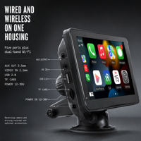 Pemutar MP5 Mobil Portabel Layar 2.5D TV WiFi Dual-band Kabel Nirkabel CarPlay Android Auto 1024x600 Layar 7 Inci Mirroring