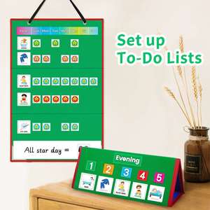 Tabla de Horarios Visual con Dibujos Animados y Logotipo Personalizado para Niños con Autismo, de Tela, para el Hogar, la Escuela o el Aula, Suministro Directo de Fábrica - Product Image 2