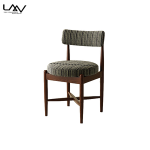 Silla de Comedor Tapizada de Estilo Nórdico para Hotel o <span class=keywords><strong>Restaurante</strong></span>, Silla de Madera con Estructura de Tela para Sala de Estar, Mueble de Lujo - Product Image 6