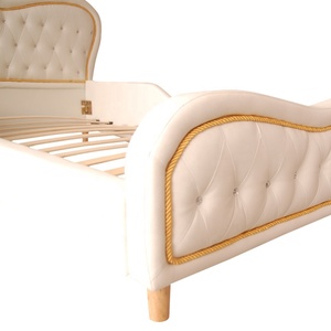 Bianco <span class=keywords><strong>Cuore</strong></span> Delle Ragazze Dei Capretti Ragazzi Standard Unico DELL'UNITÀ di elaborazione di Cuoio Del Diamante Letto Imbottito per i bambini - Product Image 2