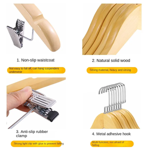 In legno massello appendiabiti a un livello in ferro ganci clip in tessuto per appendere pantaloni camera da letto soggiorno anche per la pulizia del bagno - Product Image 6