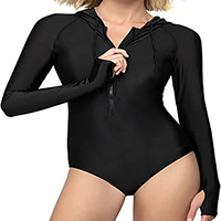 Vente d'usine OEM, combinaison solaire à capuche, tissu crème solaire, maillot de bain sport à manches longues, maillot de bain une pièce pour femmes, vêtements de surf