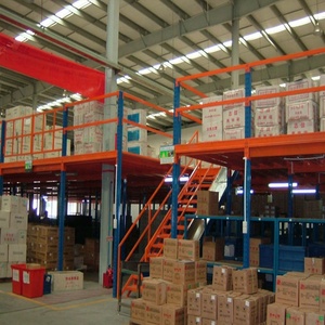Système d'étagères de mezzanine en acier robuste à 2 niveaux, revêtement poudré anti-rouille, pour entrepôt, optimisation de l'espace de stockage - Product Image 6