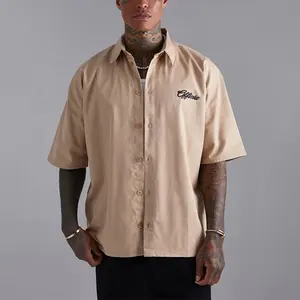 Custom man oversized button up shirts for mens shirts casual