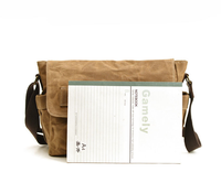 Sac messager en toile cirée pour homme, avec garniture en cuir vintage, imperméable, sac bandoulière avec boucle, logo personnalisé, vente en gros