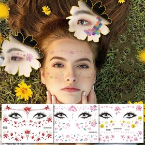 2025 ambiental impermeable temporal maquillaje personalizado Festival baile Color tatuaje lindo brillo serie cara pegatinas - Product Image 3