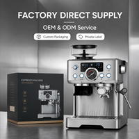 Máquina de Café Espresso Todo en Uno con Molinillo Integrado, Manómetro y Pantalla Digital, Personalización OEM/ODM, Suministro de Fábrica