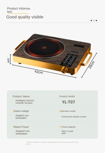 Cocina de Inducción Eléctrica de un Solo Quemador para Uso Doméstico, Panel NEG, Carcasa de Acero Inoxidable, Alimentación por Batería, Manual, 3.5kW, Holandesa - Product Image 3