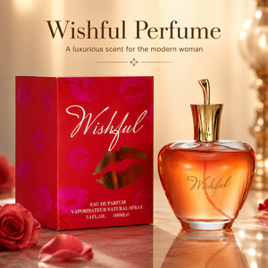Profumo di Lusso da Donna 100ml in Bottiglia a Forma di Mela, Stile Dubai, Elegante Confezione Rossa, Fragranza Kiss Mark, Marca Originale Mediorientale, Spray - Product Image 1