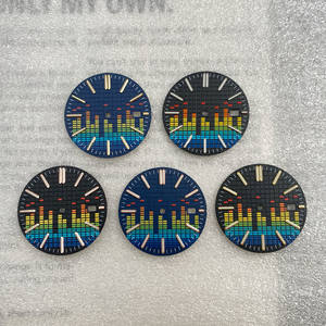 Esfera de reloj modificada de 31.8mm con símbolo musical y diseño de roble para movimiento NH35, verde luminoso - Product Image 1