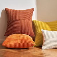 Housse de coussin en velours pour la décoration de la maison, pour canapé, lit, appui-tête, avec fermeture éclair, lavable en machine, couleur unie