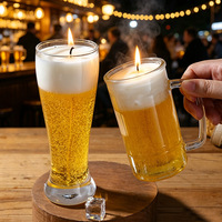 Neuartige Handgemachte Simulierte Bierkrug-förmige Duftkerze Großhandel Wohndekor Souvenirs Geschenke Gelee-Wachs Glasbecher Duftkerzen