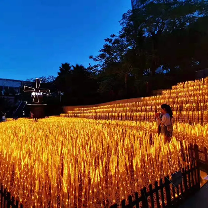 ไฟประดับหูข้าวสาลีไฟ LED ธรรมชาติสำหรับกลางแจ้ง,ไฟตกแต่งสวนวันหยุดไฟกกไฟทางเดินสนามหญ้าทางเดิน