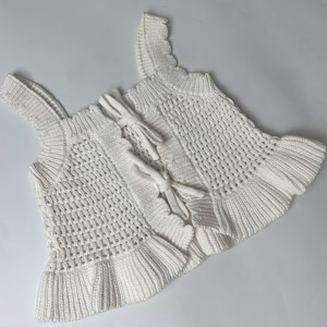 Camiseta informal de verano a la moda para niñas, <span class=keywords><strong>chaleco</strong></span> liso sin mangas con cuello redondo de ganchillo 100% algodón de punto para recién nacidos y niños - Product Image 3