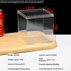 Caja de Regalo Transparente Cuadrada de PS de Grado Alimenticio, Caja de Embalaje para Tiramisú, Caja de Exhibición a Prueba de Polvo, Caja Vacía - Product Image 4