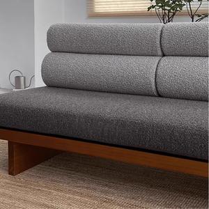 Sofá Islandés Recto Cuadrado Tapizado con Relleno de Espuma, Madera Sólida, Estilo Minimalista, para Sala de Estar y Uso Doméstico - Product Image 4