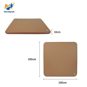 Materassino Gonfiabile Portatile Pieghevole Moderno per Campeggio, con Motivo a Rombi Marrone, Materasso ad Aria Drop Stitch, Piattaforma Galleggiante per Acqua e Parco - Product Image 5