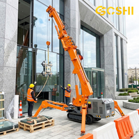 Grue araignée de construction de 3 tonnes, mini-grue sur chenilles hydraulique durable avec flèche de déplacement pour les tâches de levage complexes