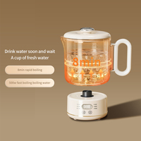 Ketel Listrik Tanpa Kabel dengan Kontrol Suhu Pintar 1L Ketel Pemanas Air Listrik Lipat Portabel Bahan Stainless Steel