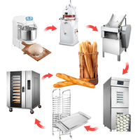 Ligne de production alimentaire pour boulangerie commerciale, four à pain arabe électrique, trancheuse rotative, machine à pain automatique avec sortie de plateau