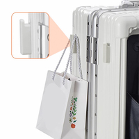 Valise à roulettes en polycarbonate pour voyage avec valise porte-gobelet avec bagages sans fermeture à glissière à double roue