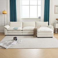 Ensemble de canapés modulaires en forme de L pour salon de villa, canapé d'angle rembourré en tissu avec design moderne personnalisé