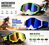 Lunettes de motocross en gros, anti-vent, anti-buée, protection UV, en polycarbonate, toutes saisons, taille unique, pour moto tout-terrain et course sur route
