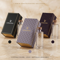 Boîte-cadeau de luxe avec logo personnalisé, design Art Déco avec estampage à chaud doré, boîte rigide en papier pour marque de parfum