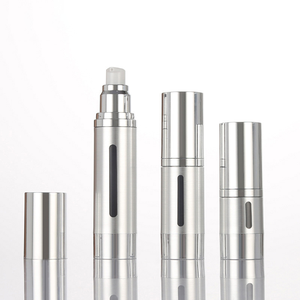 Matte Silver 15ml 30ml 50ml Airless Spray Pump Bottle Hot for Skin Care Serum and Lotion with <strong>Window</strong> - Product Image 2