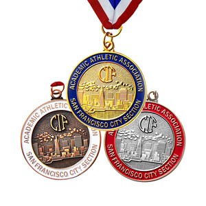 Custom Made Durable Iron Plated UV Printed Medals and Plaques for Children's School Sports <b>Basketball</b> Soccer Badminton - Product Image 3