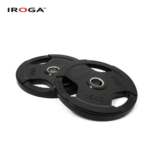 Iroga Fitness Tri-grip <strong>Handle</strong> Iron Core Rubber Coated Durable <strong>Weight</strong> Plate 50mm Hole Black Multi-<strong>Weight</strong> Custom Logo - Product Image 1