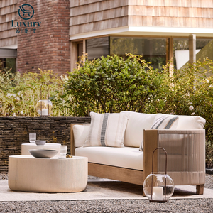 Moderne Luxe Tuinbanken Buiten Teak Houten Sofa Meubels Voor Hotels Villa Binnenplaatsen - Product Image 3