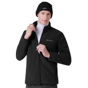 Jaket hangat pria, jaket hangat pria tahan air USB dapat diisi ulang baterai listrik jaket panas untuk musim dingin jaket pemanas elektrik utilitas