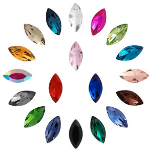 Cristal de vidrio en forma de diamante con base puntiaguda, cristal de ojo de caballo de forma irregular para accesorios de joyería y ropa. - Product Image 1