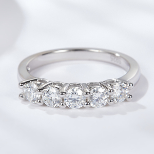 Starsgem S925 Sterling <span class=keywords><strong>Silver</strong></span> Bạc 3.5Mm Def/Vs Vòng Brilliant Moissanite Đá Quý Eternity Nhẫn Đồ Trang Sức Mỹ Cho Phụ Nữ - Product Image 2