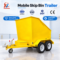 Remorque de conteneur mobile avec homologation WMI DOT CE, structure en acier robuste pour la gestion et le recyclage des déchets de construction