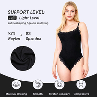 Combinaison dos nu en dentelle LYNMISS, combinaison plongeante avec soutien-gorge intégré, combinaison sculptante en dentelle pour femmes, sculpteur doux