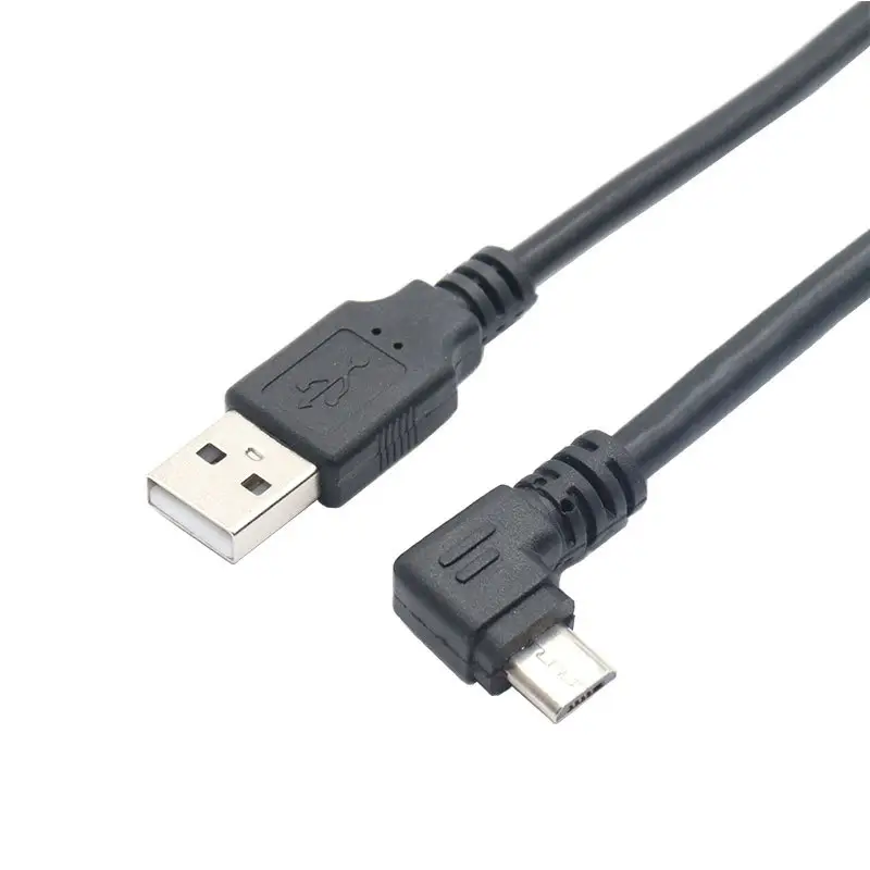 90 Degrees Bend Data Cable Micro Sync USB2.0 USB 1.1 Adaptive Charging Cable 0.3M 0.5M 1M 1.5M for Android Phone OEM Support