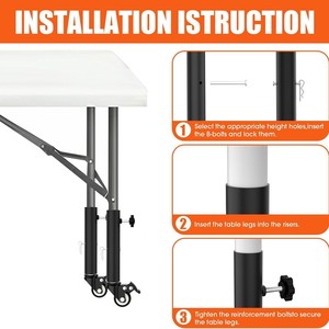 Adjustable Folding <strong>Table</strong> <strong>Leg</strong> <strong>Extenders</strong> with Wheels Adjustable <strong>Table</strong> Risers with Locking Caster Heavy Duty Steel <strong>Table</strong> <strong>Leg</strong> - Product Image 5