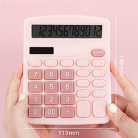 Calculatrice de papeterie de bureau adaptée aux étudiants et aux employés, avec recharge solaire, forme élégante, possibilité de personnaliser le logo