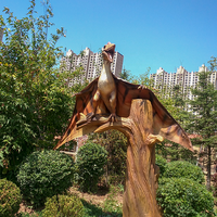 Statue de dinosaure animatronique souple en caoutchouc de silicone, certifiée CE et RoHS, pour aires de jeux intérieures/extérieures
