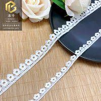LEIXUSI 1,8 cm Dentelle en polyester brillante à une face, soluble dans l'eau, pour accessoires vestimentaires et ornements en dentelle, vente en gros