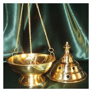 Quemador de incienso de latón puro con diseño elegante para decoración de templo Pooja meditación relajación rituales de limpieza espiritual - Product Image 1