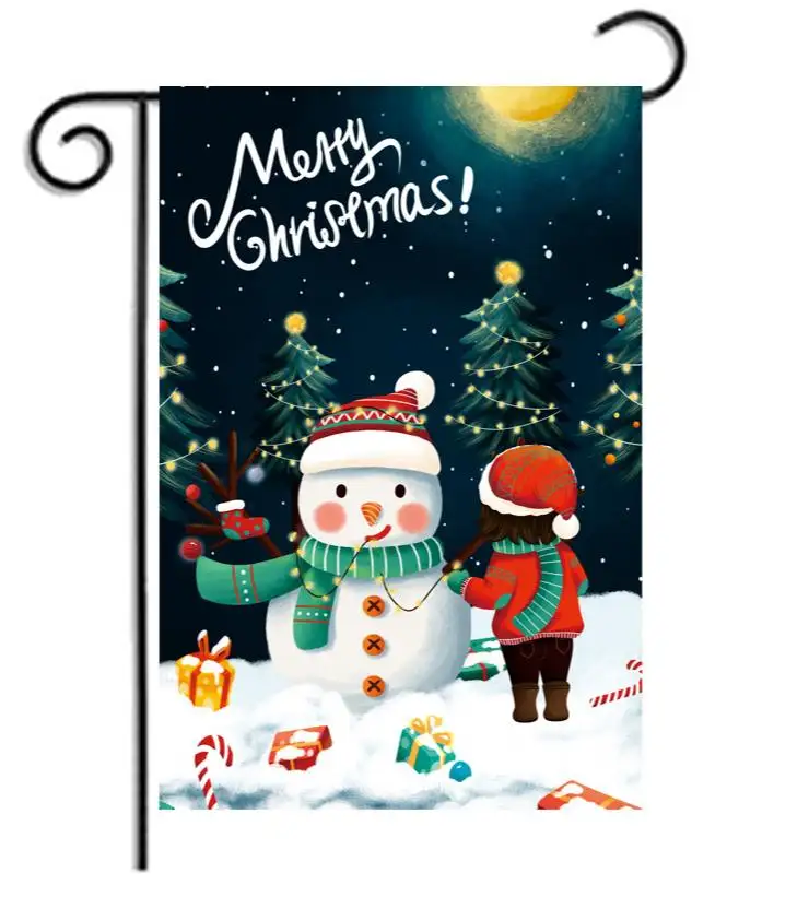 Wholesale 12x18 Inch Sublimation Decoration Double Sided Blank Holiday Christmas Garden Flag
