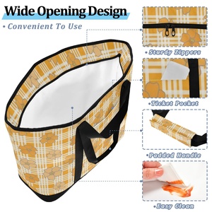 Sac de courses réutilisable surdimensionné personnalisé avec imprimé Palaka Hawaï et fleurs, sac isotherme avec bretelles pour femmes - Product Image 5