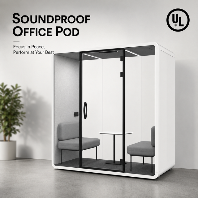 Smart Aluminum Soundproof Office Meeting Pod IoT Acoustic Private Portable Modular Focus Office Building Home Office