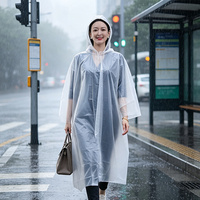 Poncho de Lluvia Compostable Blanco para Adultos, Biodegradable, Ecológico, con Capucha, Impermeable, Desechable, para Festivales y Eventos al Aire Libre